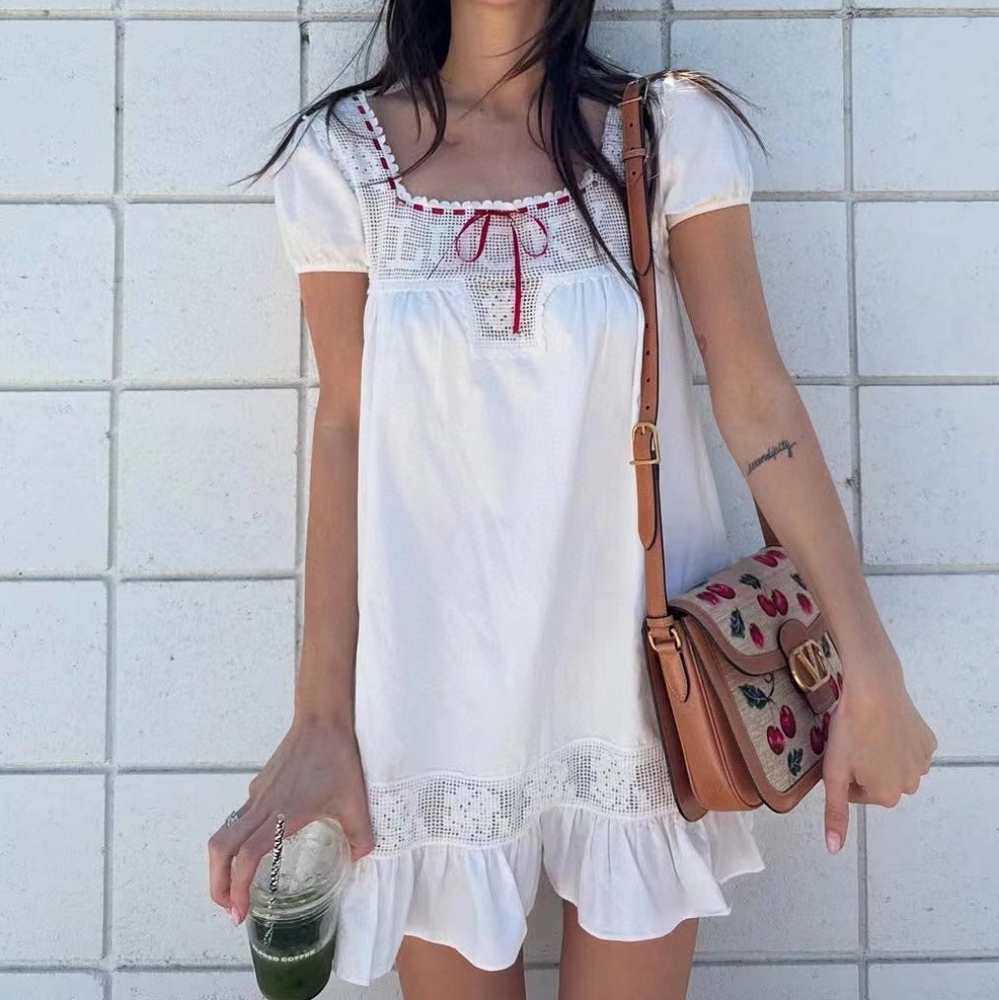 Frankie's Bikinis x BELLA HADID Western Poplin Mini Dress